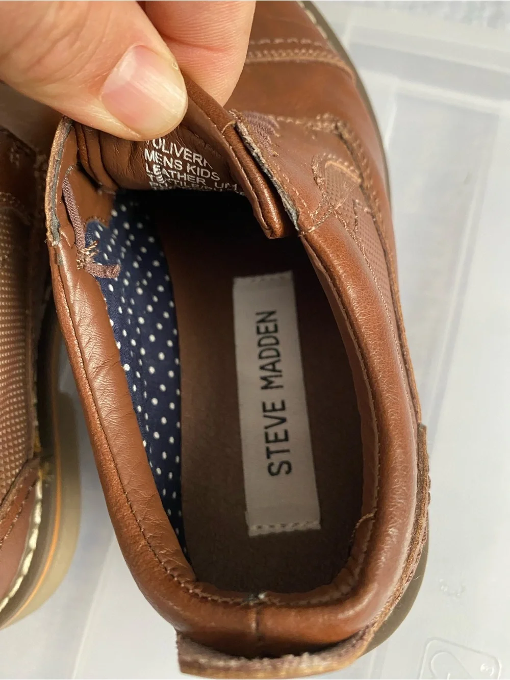 Steve Madden Boys Oliver Cognac Brown Dress Shoes Oxfords Size 11 Holiday